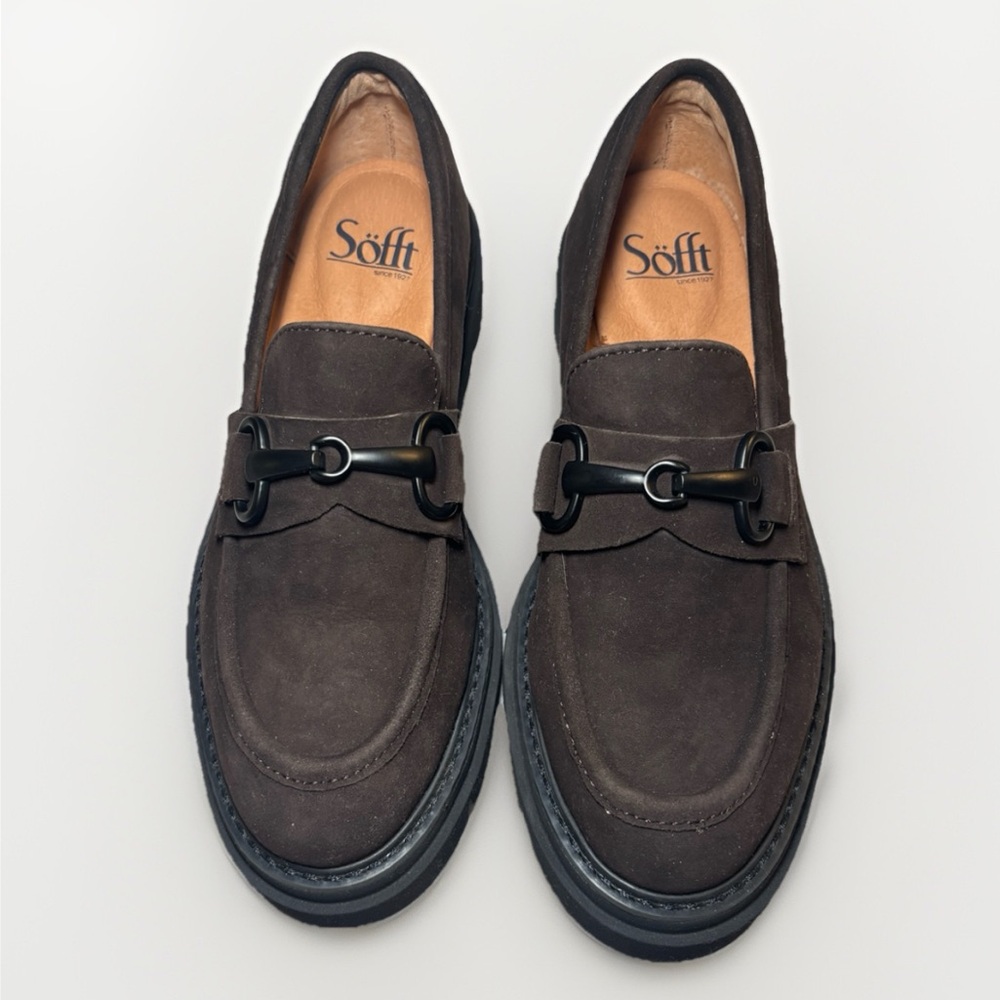 Sofft Satara Suede Bit Buckle Lug Sole Loafers Size 7M